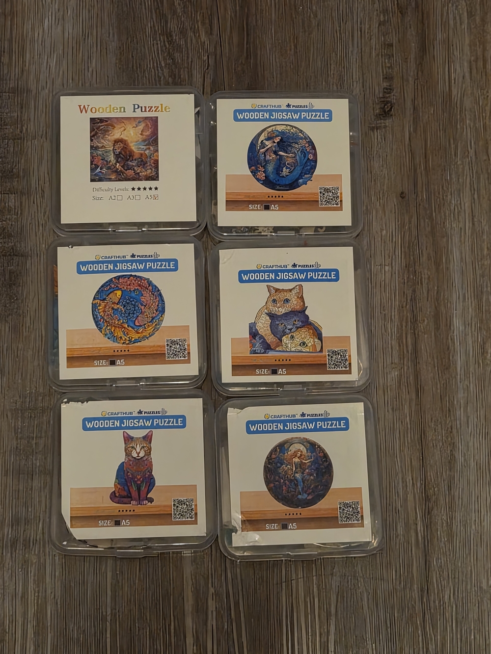 Craft Multi-Design Wooden Jigsaw Puzzles – Blue, Orange, Yellow